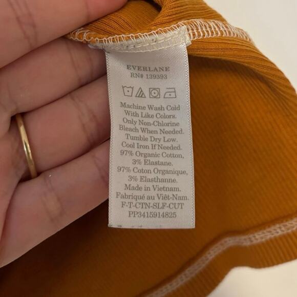 Everlane Ribbed Racer Back Tank Top Orange Size Medium - Picture 3 of 4